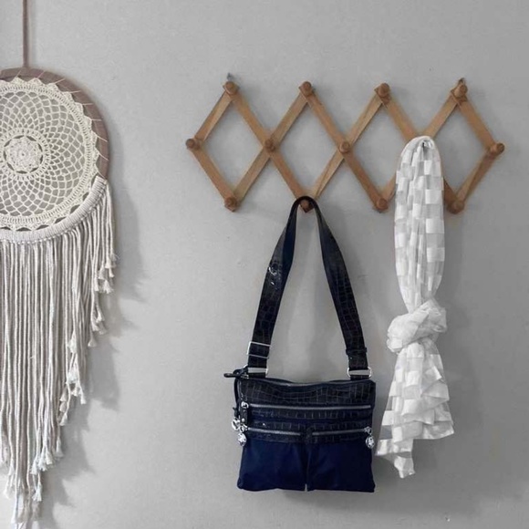 Brighton Navy blue Croc Pattern Bag - Picture 2 of 15